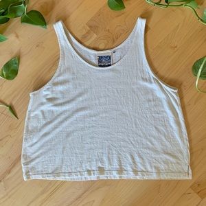 jungmaven cropped tank, washed white, size m